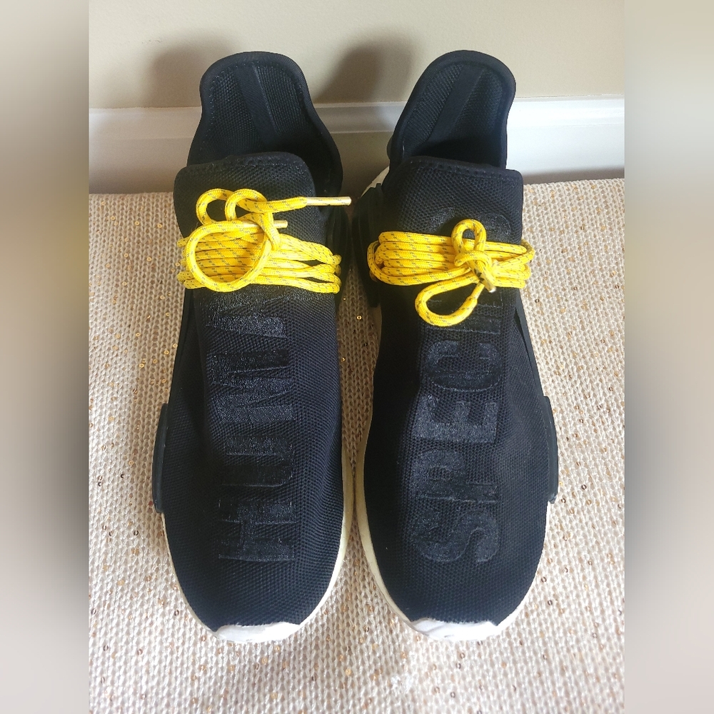Adidas Pharell Human Species Shoes Black & Yellow Mens Sz 11